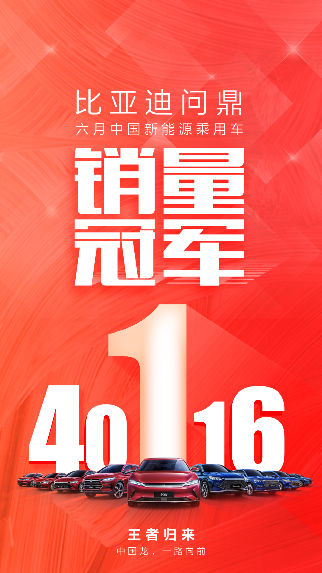 月销量，比亚迪问鼎新能源车销量冠军"